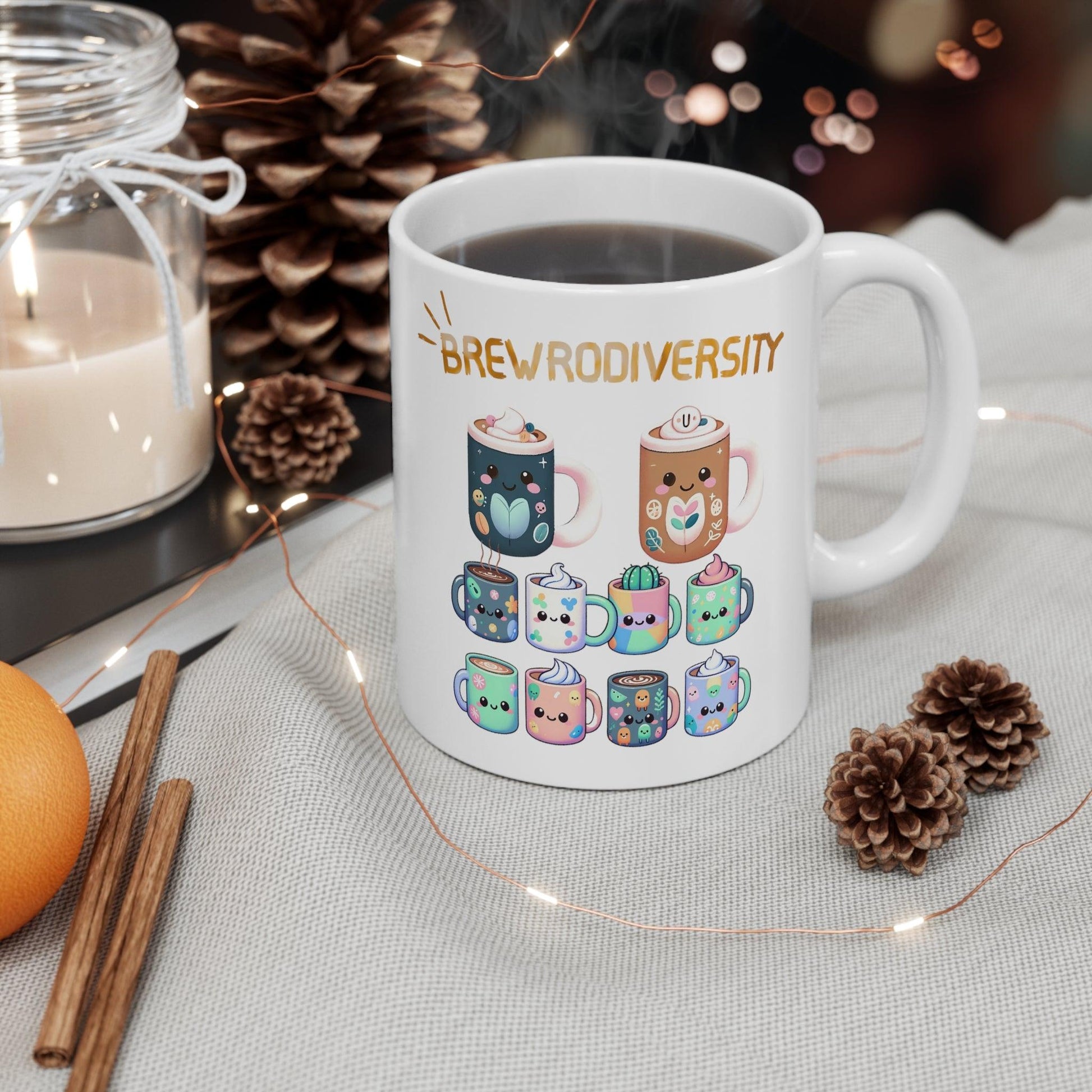 Neurodiversity Coffee Mug - 'Brewrodiversity' Cup for Inclusive Mornings - Unique Ceramic ADHD gift - Fidget and Focus