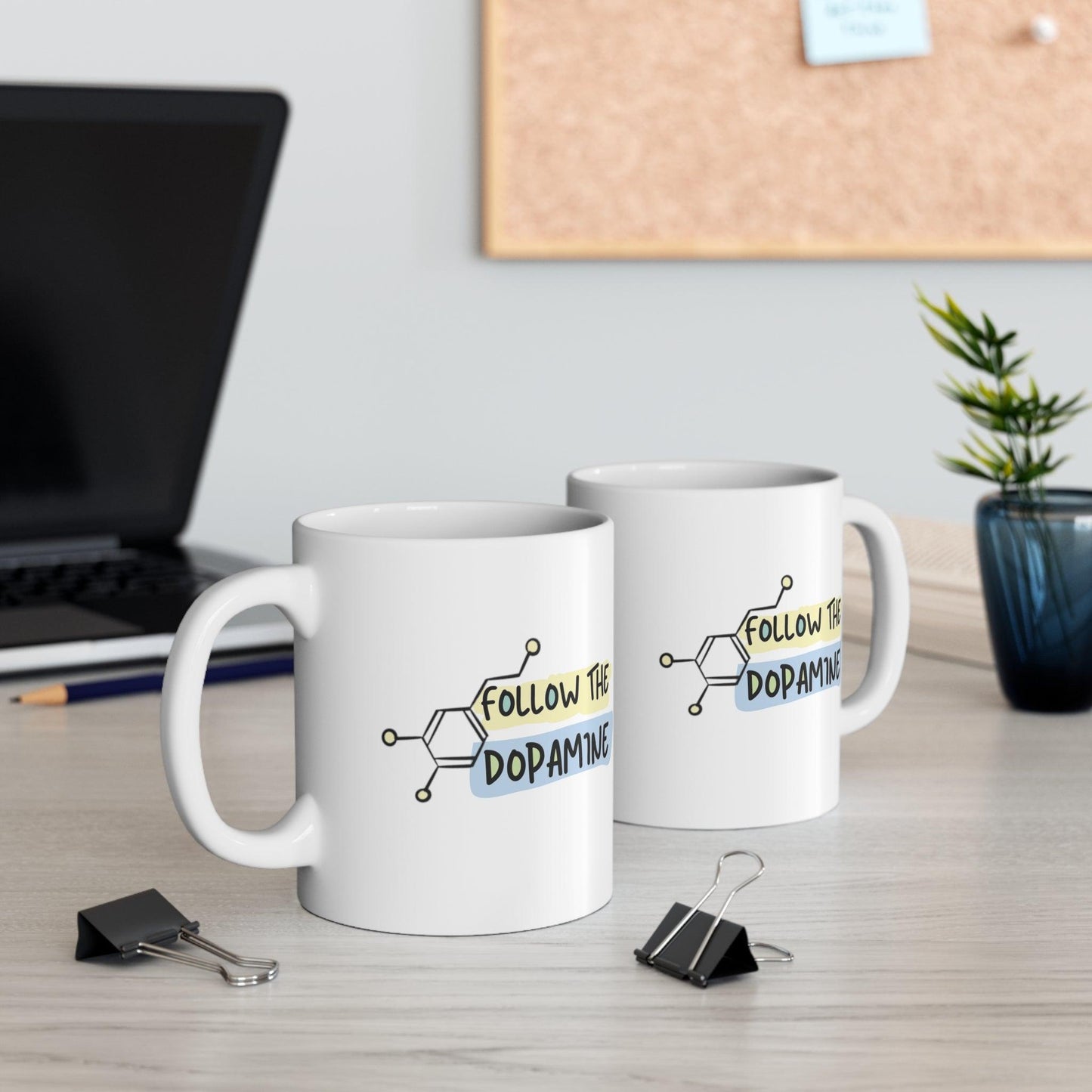 Follow the Dopamine Mug - Navigate Your Neurochemical Pathways - Inspirational ADHD Coffee Cup - Fidget and Focus