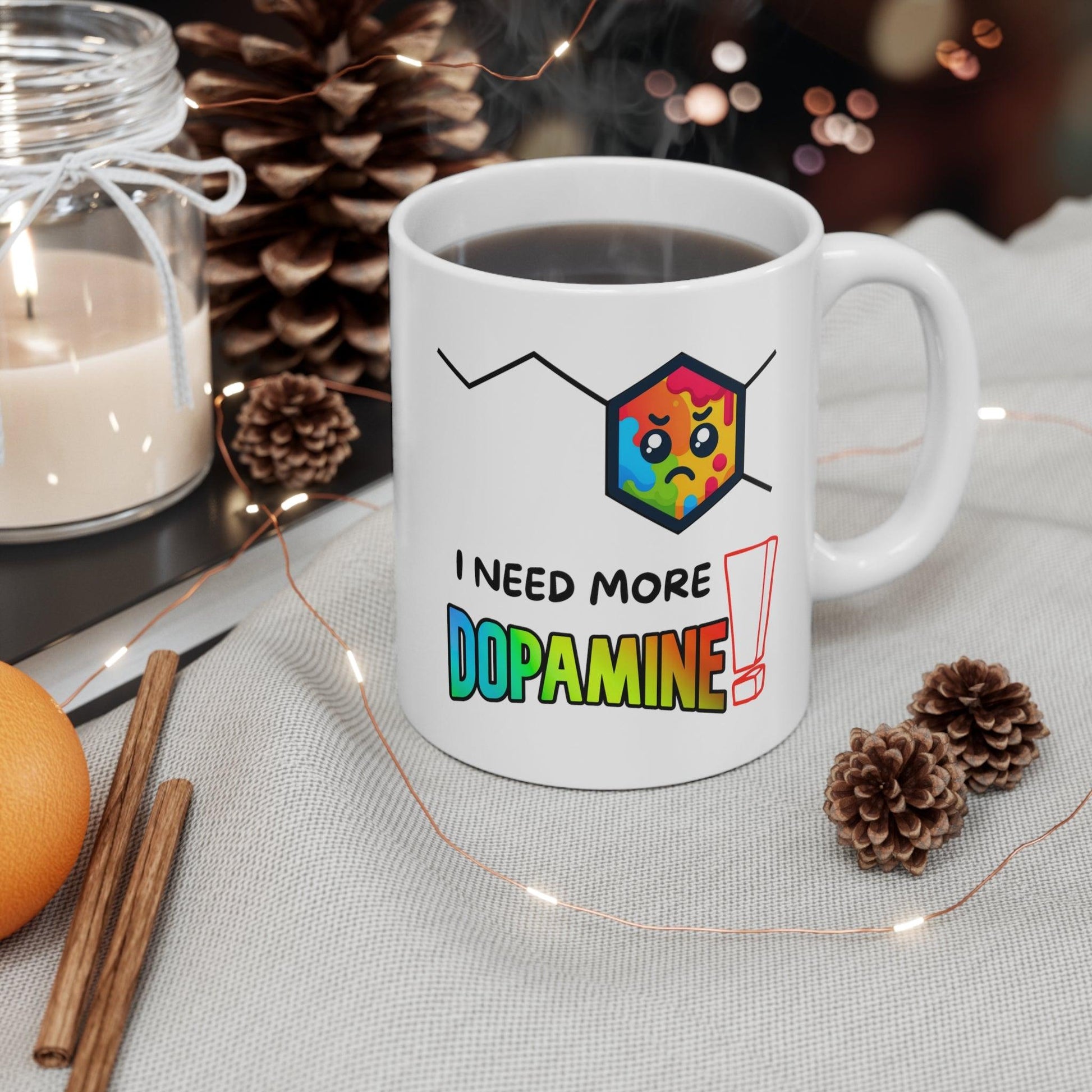 ADHD Dopamine Boost Mug - 'I Need More Dopamine' Humor - Neurodiversity Gift Cup - Fidget and Focus