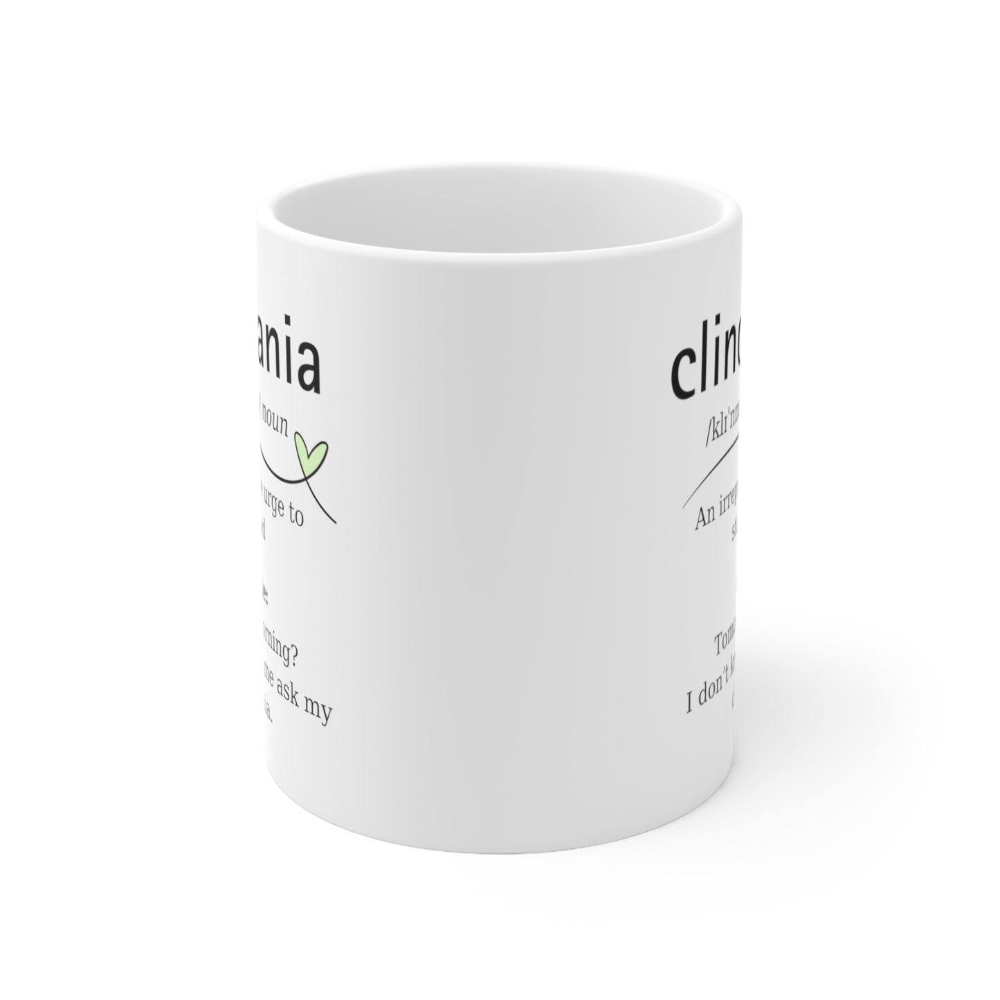 Clinomania Meaning - ADHD Dictionary Definition Mug - Fidget and Focus