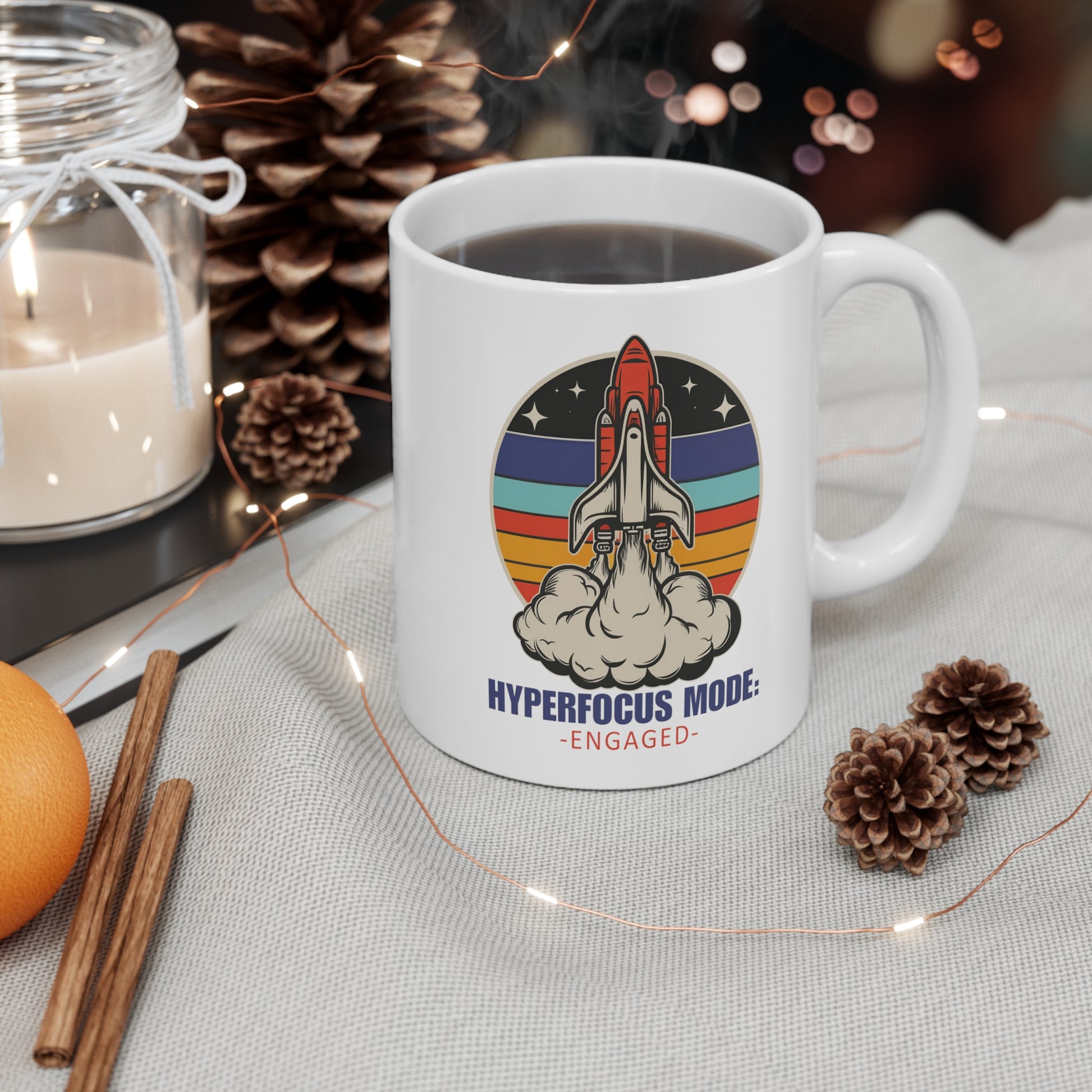 Hyperfocus: Engaged - Motivational Rocket Mug - Fidget and Focus